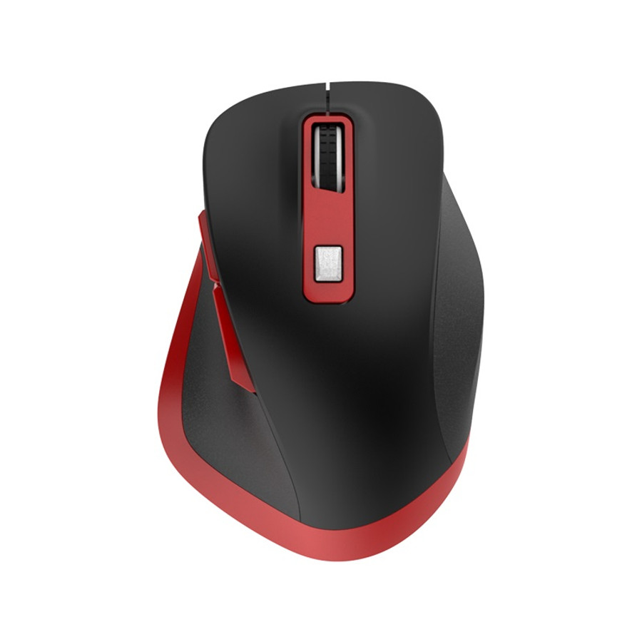 Image of Omega vezeték nélküli újratölthető egér fekete/piros USB-C 800-1200-1600-2400 DPI