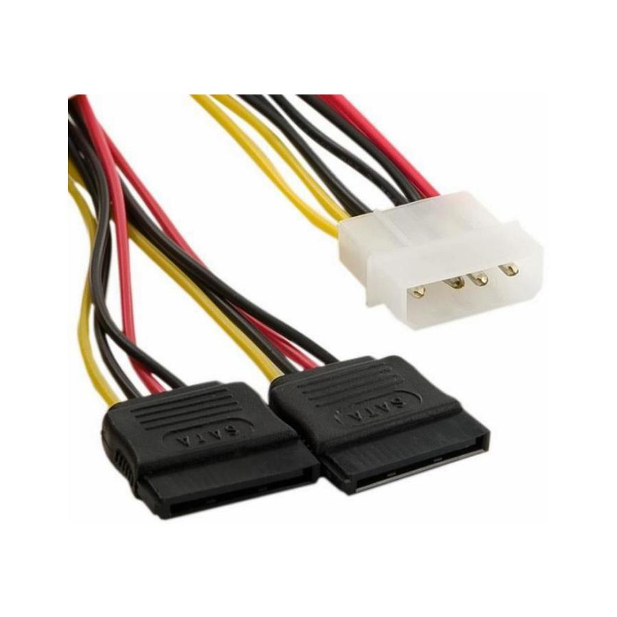 Image of 4World MOLEX 2x SATA F/M tápkábel [15cm]
