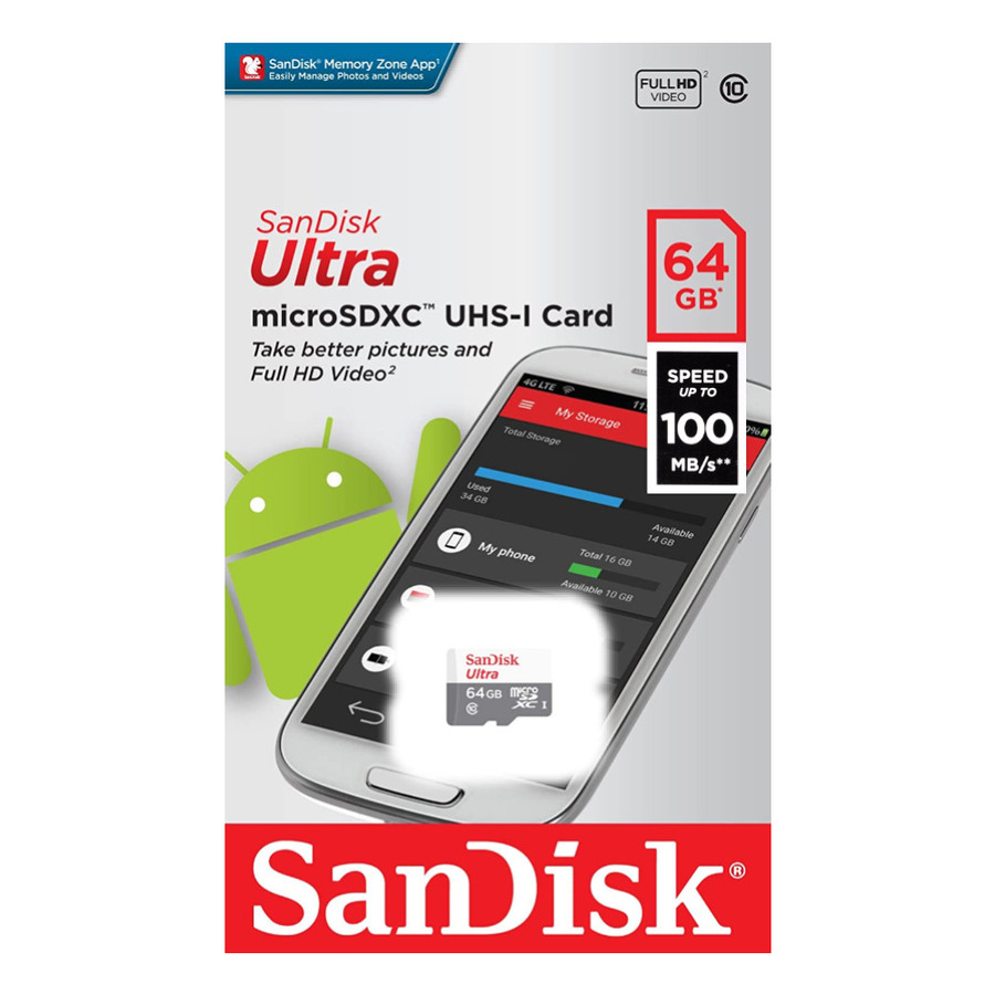 Image of SANDISK ULTRA MICRO SDXC 64GB CL10 UHS-I (100 MB/s olvasási sebesség)